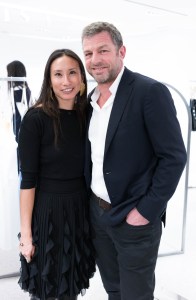 Elizabeth von der Goltz and Jacques Bungert at the Courrèges spring '16 collection launch at Bergdorf Goodman