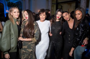 Elena Perminova, Rushka Bergman, Kris Jenner, Kendall Jenner, Olivier Rousteing and Joan Smalls
