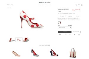 A page from the Manolo Blahnik Web site.