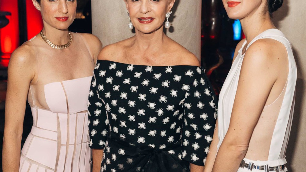 Carolina Herrera with daughters, Carolina and Patricia at Young Fellows Ball 2016