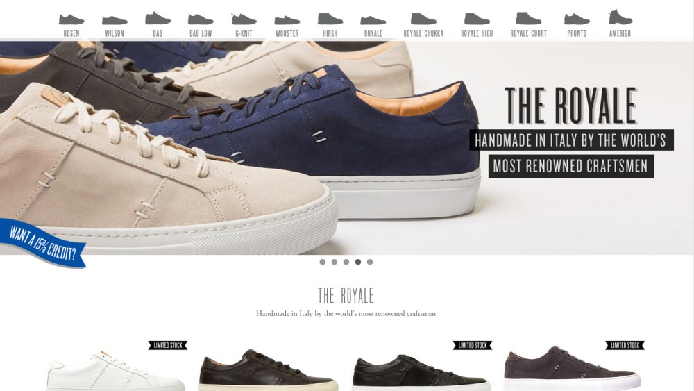 Greats' Web site at greatsbrand.com