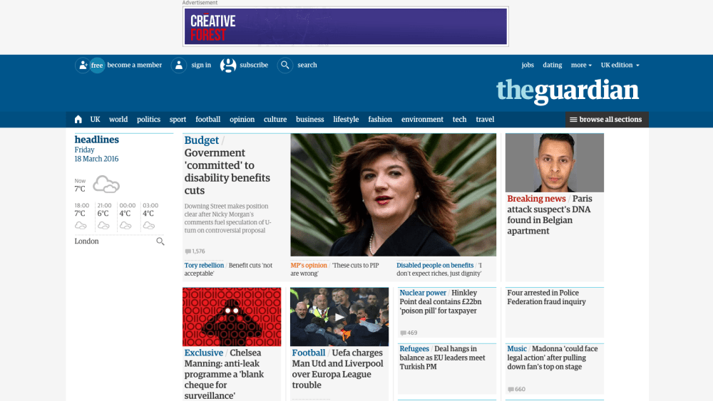 The Guardian's website