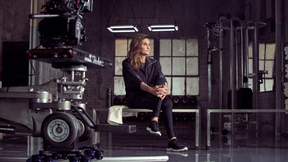 A behind-the-scenes image of Caitlyn Jenner in the new H&M Sport campaign