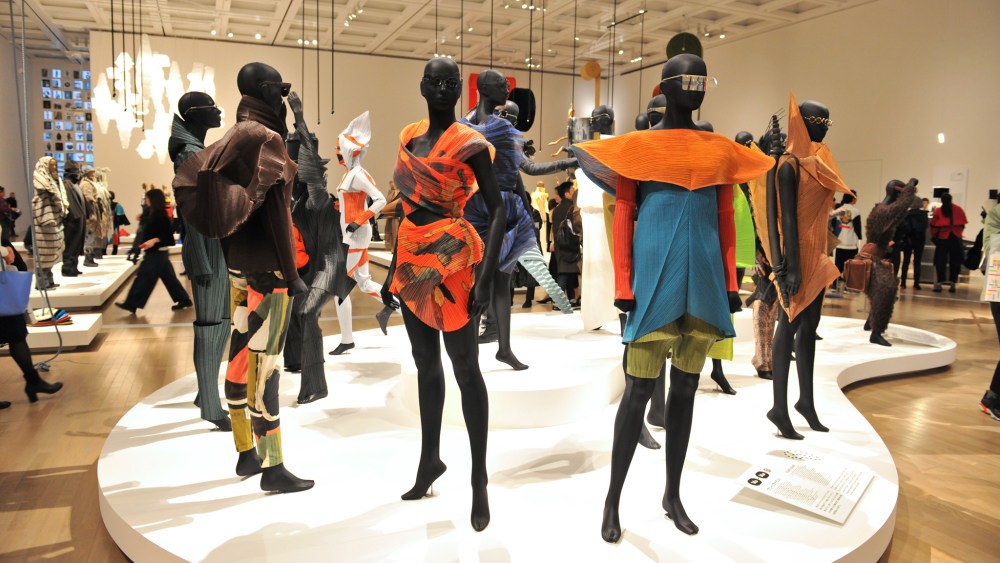 Inside the Issey Miyake Exhibition at the National Art Center in Tokyo.