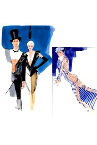 Drawings of the Jean Paul Gaultier costumes for the One Grand Show