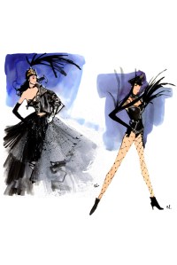 Drawings of the Jean Paul Gaultier costumes for the One Grand Show