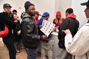 The scene at Kanye West's "The Life of Pablo" pop-up store in SoHo.