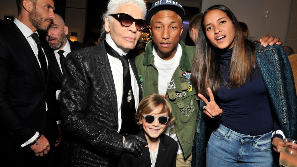 Karl Lagerfeld, Pharrell Williams, Helen Lasichanh and Hudson Kroenig