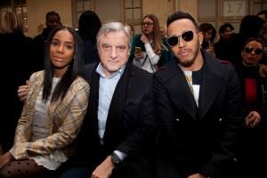 Kelly Rowland, Sidney Toledano and Lewis Hamilton