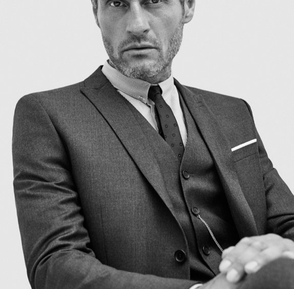 A Kooples suit made with Loro Piana fabrics.
