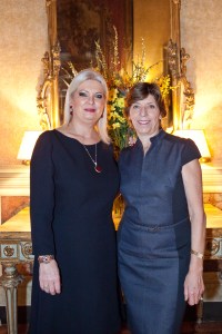 Gabriella Scarpa and Catherine Colonna at LVMH dinner in Rome