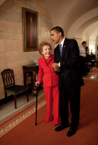 Nancy Reagan Barack Obama