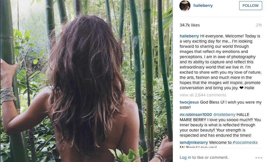 Halle Berry Joins Instagram and Twitter