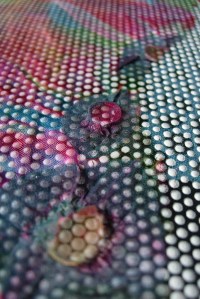 Textile Design Today: Camouflage shibori, transer and screen printed cotton polyester fabric
