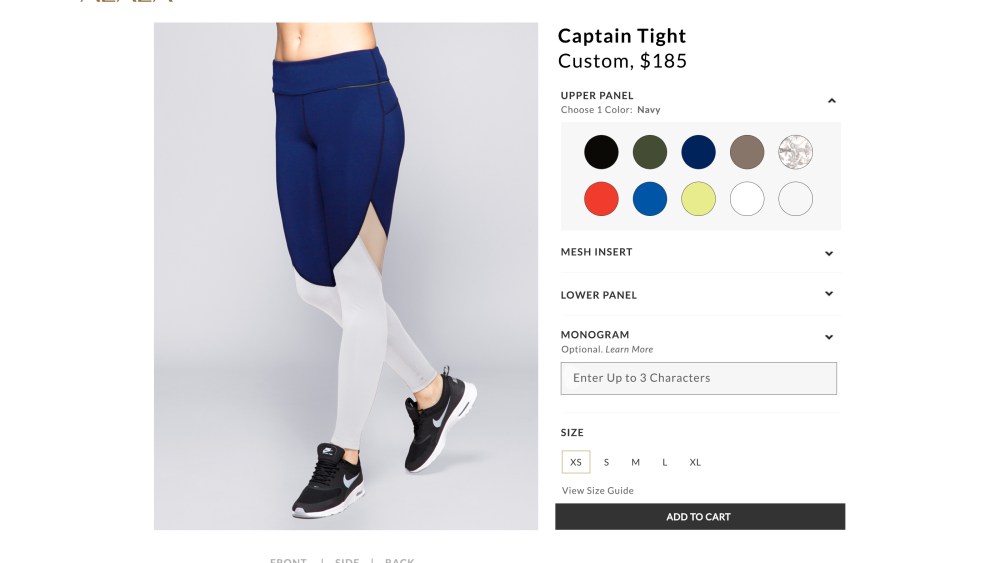 Alala's "Alala Carte" program allows consumers to build their own tights.