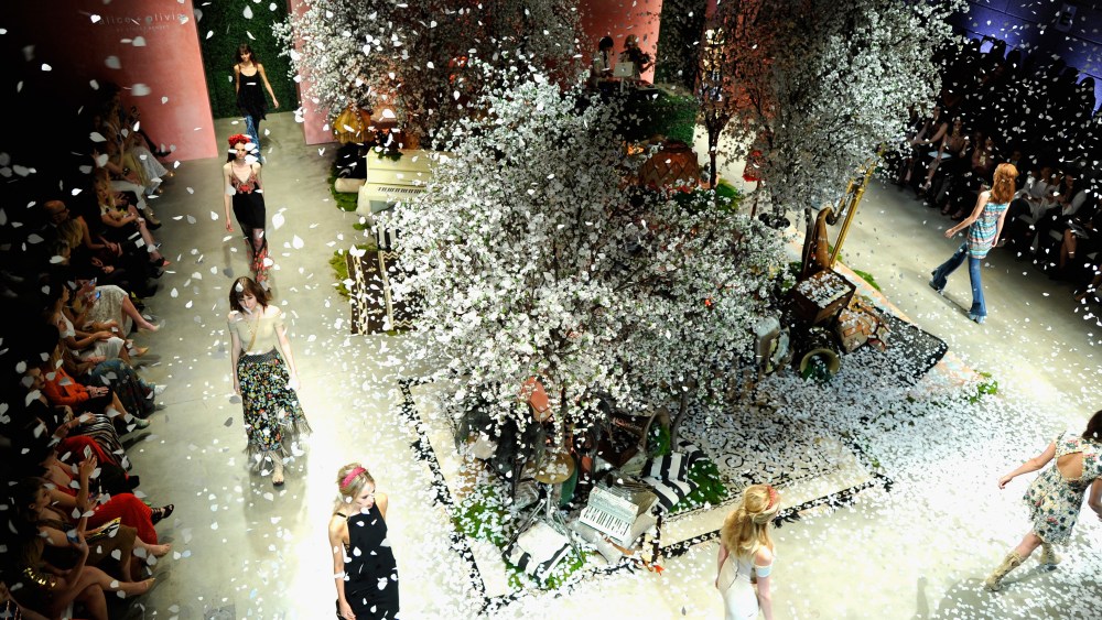 Models on the runway at Alice + Olivia.