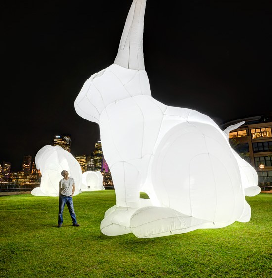 Brookfield Place Welcomes Amanda Parer's 'Intrude' Rabbit Sculptures