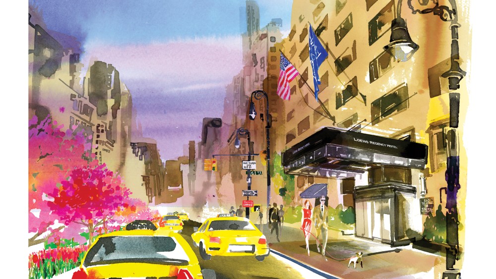 Loews Regency illustration by Bil Donovan.