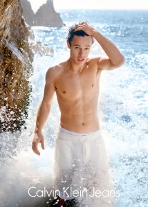 Cameron Dallas featured in an ad for the Calvin Klein Jeans Capsule collection.