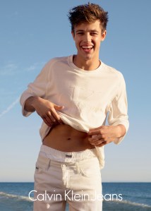 Cameron Dallas featured in an ad for the Calvin Klein Jeans Capsule collection.