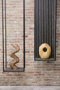Claudia Comte's wooden sculptures