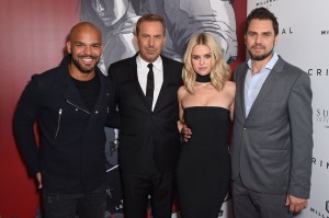Amaury Nolasco, Kevin Costner, Alice Eve and Ariel Vromen at the "Criminal" New York Premiere