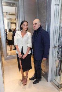 Olya Dzilikhova and Andrew Gn at the Dior San Francisco Opening Event