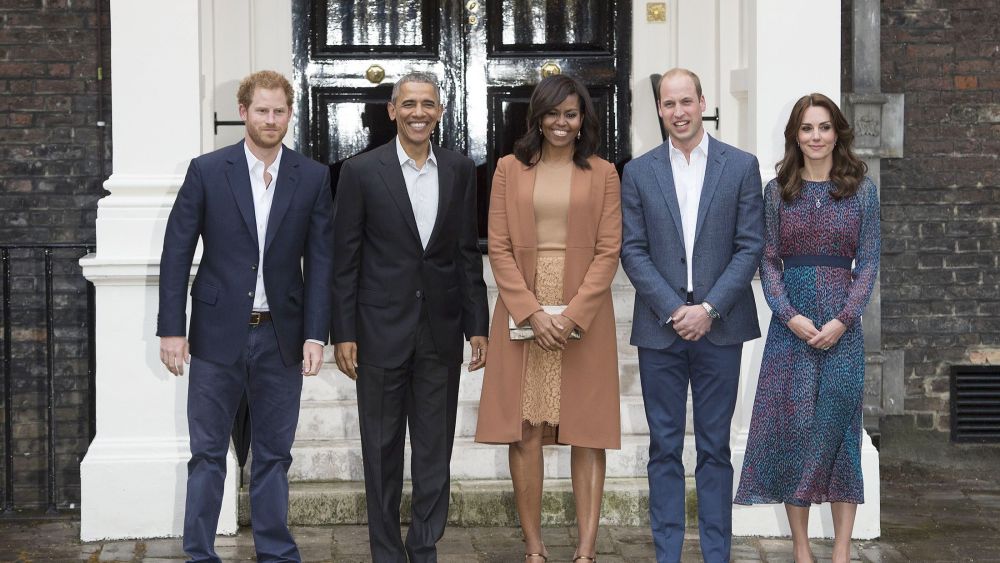 Prince Harry, President Barack Obama, First Lady Michelle Obama, the Duke and Duchess of Cambridge