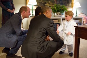 The Duke of Cambridge, President Barack Obama and Prince George