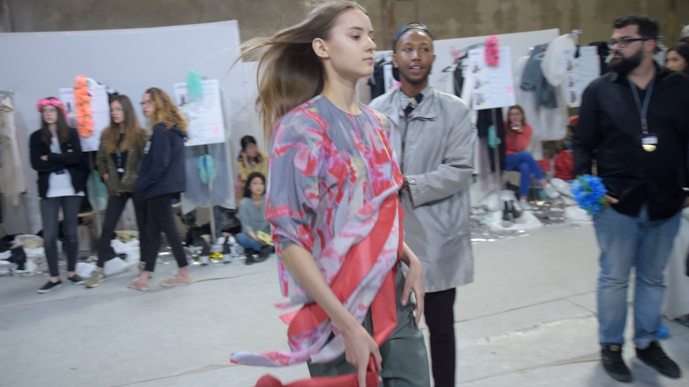 Backstage at the Hyères fashion show