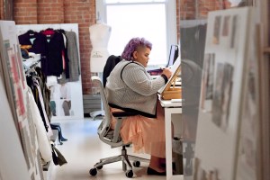 Ashley Nell Tipton at Penney's SoHo design office.