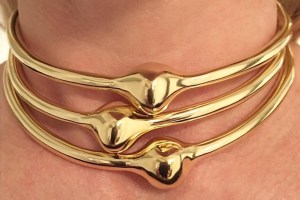 Brass Orb choker by Jennifer Fisher.