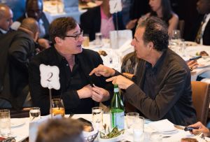 Bob Saget and Michael Richards at the Fatherhood Lunch hosted by Jerry Seinfeld