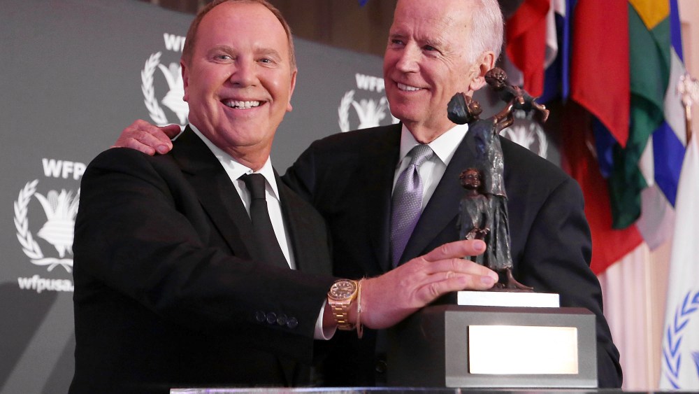 Michael Kors and Joe Biden at the McGovern-Dole Leadership Award Ceremony honoring Michael Kors