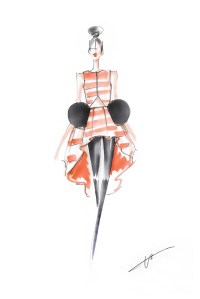 A sketch by Han Lu Lu for the Minnie Mouse inspired collection.