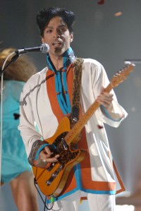 Prince performing at the Brit Awards Ceremony, February 15th, 2006.
