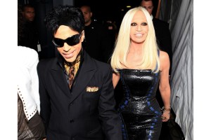 Prince and Donatella Versace at the Versace for H&M Fashion Show and Party, November 8th, 2011.
