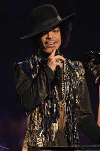 Prince performing at the Brit Awards, February 19th, 2014.