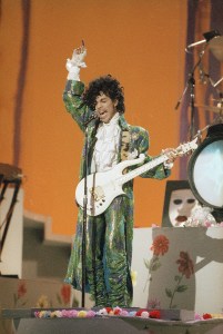 Prince performing at the American Music Awards in Los Angeles, Jan. 28, 1985.