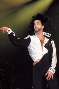 Prince performing at the Wembley Arena, London, 1986.