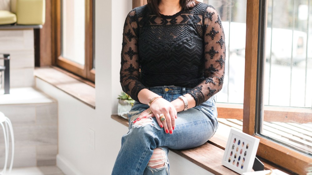 Ruth Kallens in her nail salon, Van Court.