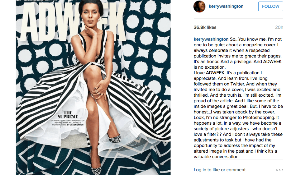 Kerry Washington Responds to Photoshopped Adweek Cover