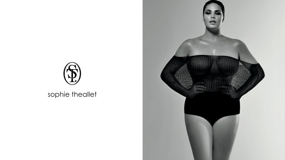 Candice Huffine in an ad for Sophie Theallet