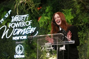 Julianne Moore in Saint Laurent.