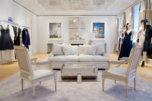 View of one of the evening wear salon.