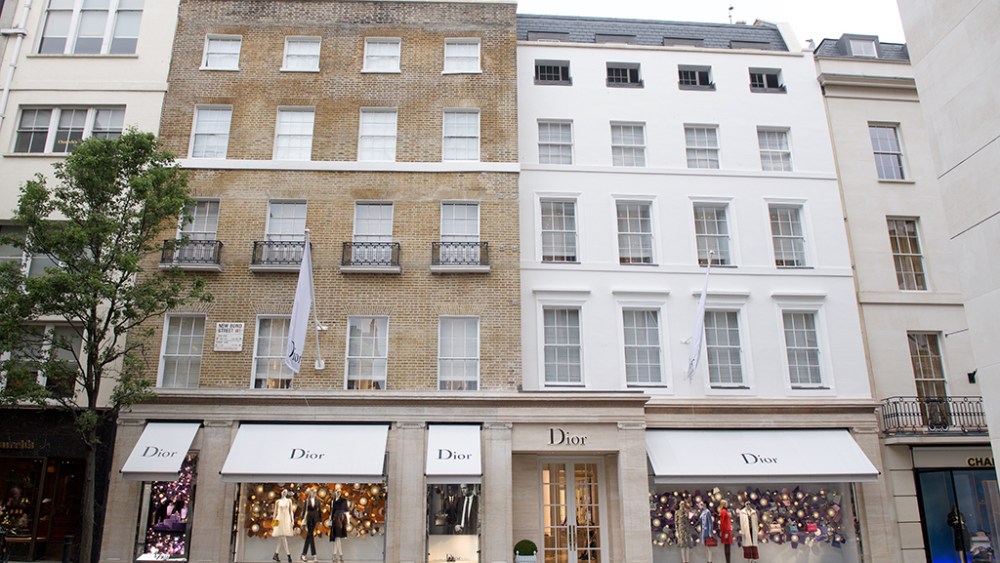 The exterior of the four-level boutique on New Bond Street.