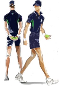 A sketch of the Wimbledon uniforms