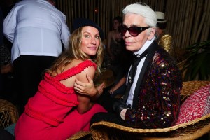 Gisele Bündchen and Karl Lagerfeld at Chanel's Cruise collection afterparty in cuba