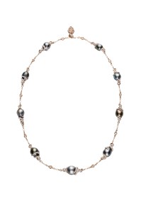 Mikimoto’s baroque South Sea cultured pearls, rose gold and diamonds necklace.