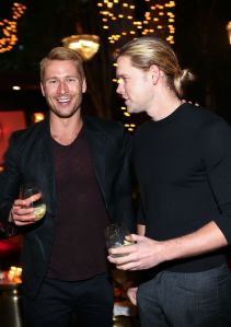 Glen Powell and Chord Overstreet at Eric Buterbaugh Florals x Saks Fifth Avenue Launch at L.A. Dinner